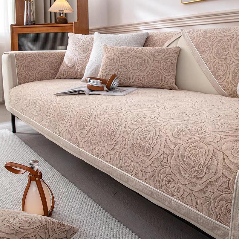 Chenille Sofa Cushion Simple European Style Anti-Slip Cushion Four Seasons European Style Sofa Cover