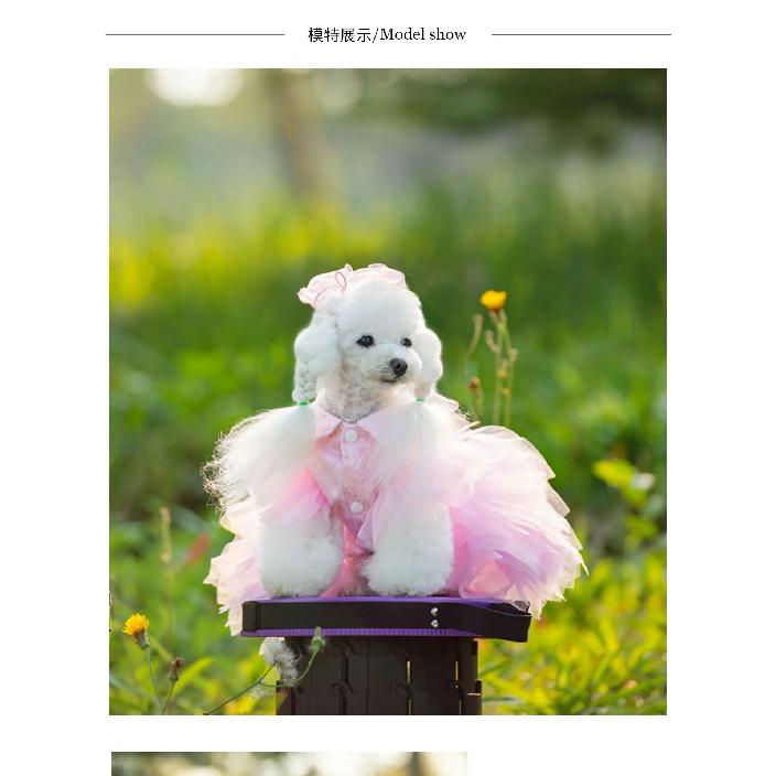 Handmade Pink Pet Princess Dress Small Dog Dress Pet Teddy Original Wedding Solid Colour Skirt Fashionable Dog Clothes Product