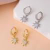 Women's Light Luxury Retro Sun Diamond Earrings - Exquisite European & American Style, Non-Fading Dangles
