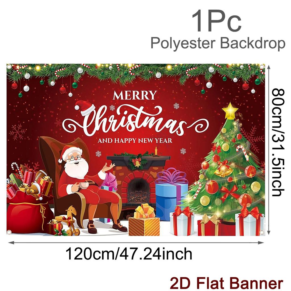 Merry Christmas Banner Backdrops Santa Claus Background Christmas Decorations 2025 for Home Navidad Natal Noel New Year 2026