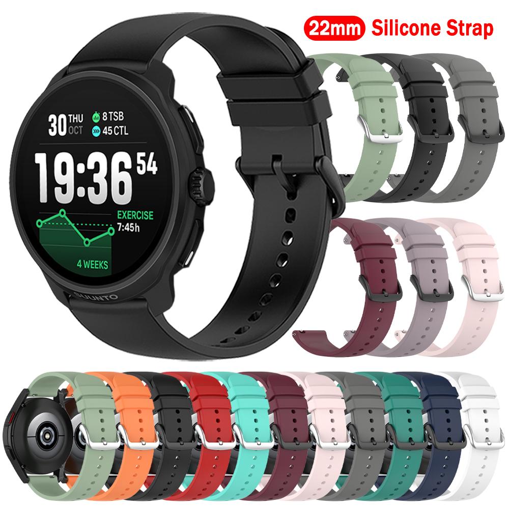 22mm Silicone Sports Strap For SUUNTO RACE 2/S RUN OCEAN Replace Smart Bands For SUUNTO 5 9 Peak DLC/PRO VERTICAL Wrist Bracelet