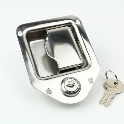 SUS304 Recessed Paddle Handle Push To Close Slam Latch with Key Lock Flush Mount Truck Toolbox Door Lock for Trailer RV Storage