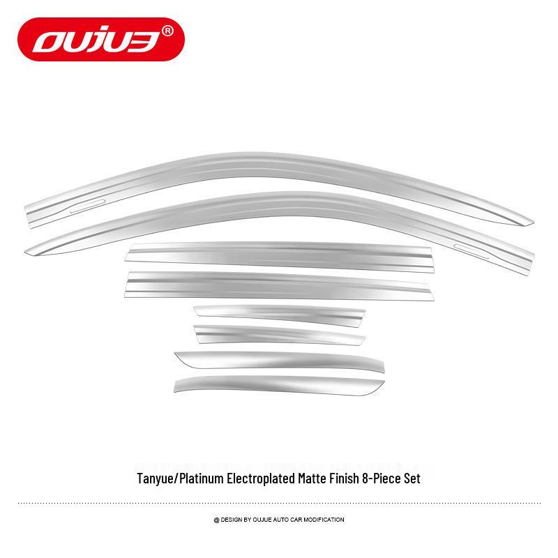 Volkswagen Tayron X T-Roc T-Cross Electroplated Rain Visors - Car Window Eyebrow Decorative Strips for Exterior Modification
