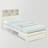 Solid Wood Single Bed with Drawers and Slatted Base, Bookshelf Teenagers and Adults Children's Bed, 90x200cm White