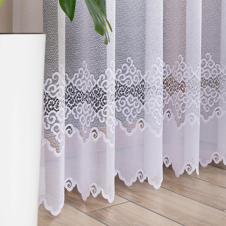 MODESTA - Ready-made Jacquard Curtain with a Straight Hem - 200x250 Cm - White