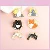 Creative Animal Couple Brooch Cool Cartoon Tai Chi Fish Black And White Rabbit Design