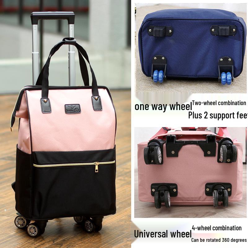 Lightweight Universal Wheeled Backpack: Large Capacity, Double Shoulder, Handheld, Travel-Friendly Luggage Bag