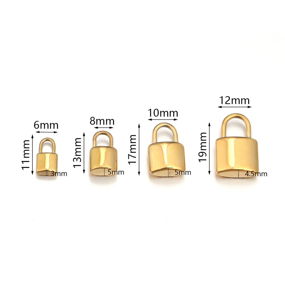 2 pièces Breloques Cadenas en Acier Inoxydable Couleur Acier Doré Breloques Métalliques Pendentifs Pour la Fabrication de Bijoux DIY Pendentifs de Collier Accessoires
