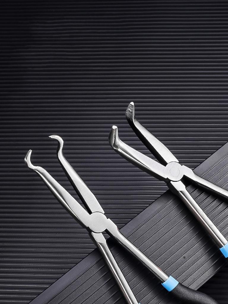 4pcs 5pcs High Quality Long Nose Pliers with Curved and Straight Tips - Ideal for Industrial, DIY Applications and Car Repair