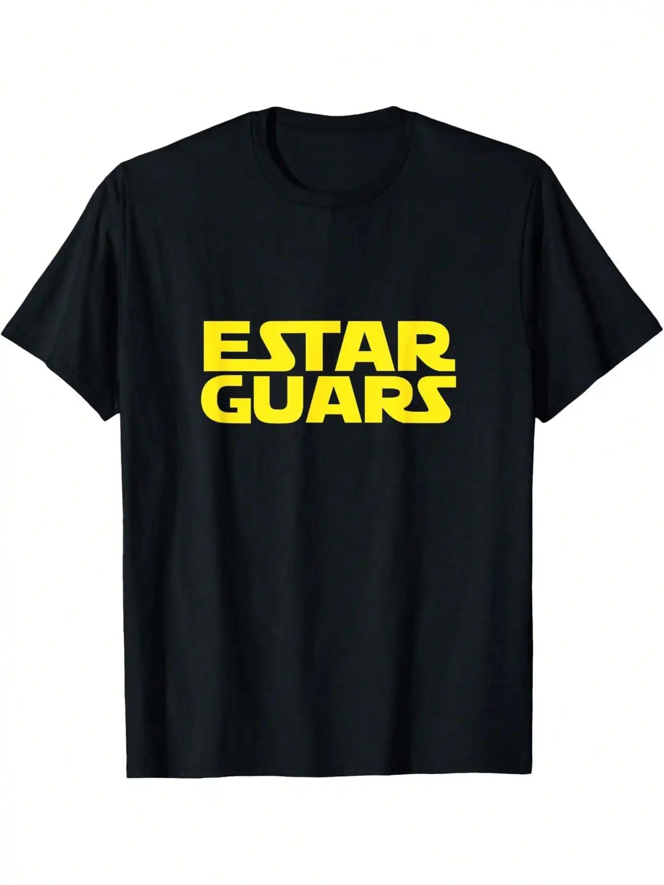MenS Wear 180g 100 Cotton One Side Printed Round Collar Short Sleeve T Shirt Estar Guars Shirt  Funny Spanish Tshirt S