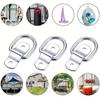 4 Sets Cargo Tie Down Straps Surface Mount D-Ring Fixing Clips Fixing Rings Trailer Suitable for Van Truck Horse Box Boat Rope Car Fastener Clips