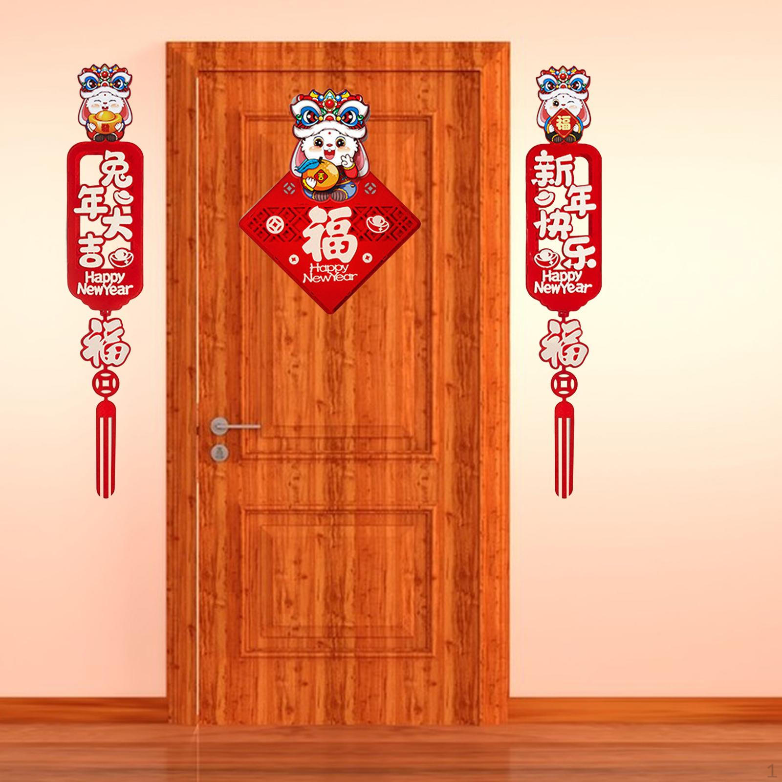 

Year Spring Festival Couplets Fu Character Sticker Decor Party Favours Ornaments Blessing Window Wear Hat