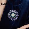 Formal Outfits Accessory Retro Flower Brooch Pin, Floral Lapel Pin with Rhinestone Embellished Rhinestone, Metal Clothing Jewelry for Women Girls