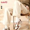 Baleno Women's Winter Fleece-Lined Wide-Leg Straight Pants