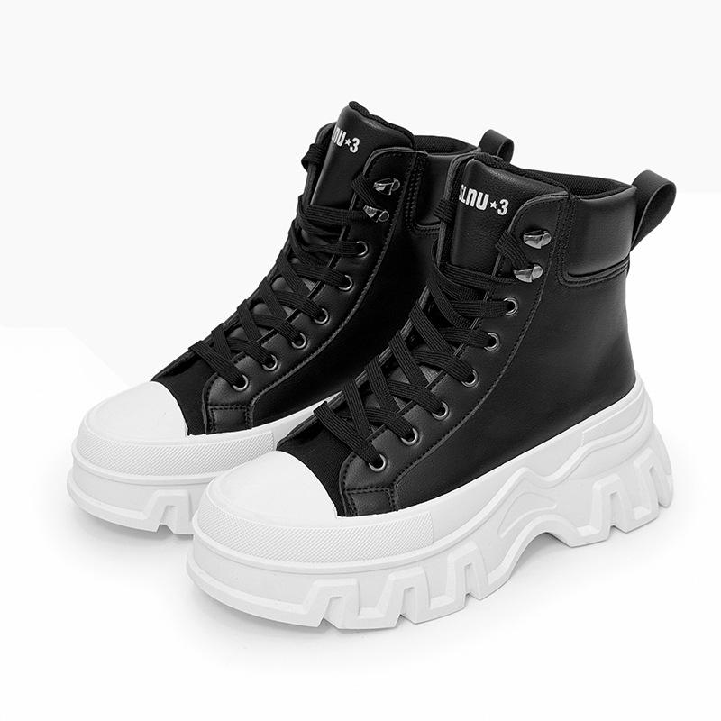 SLNU3 new shoes thick sole heightening leather surface leisure sports high top cross-border large size shoes