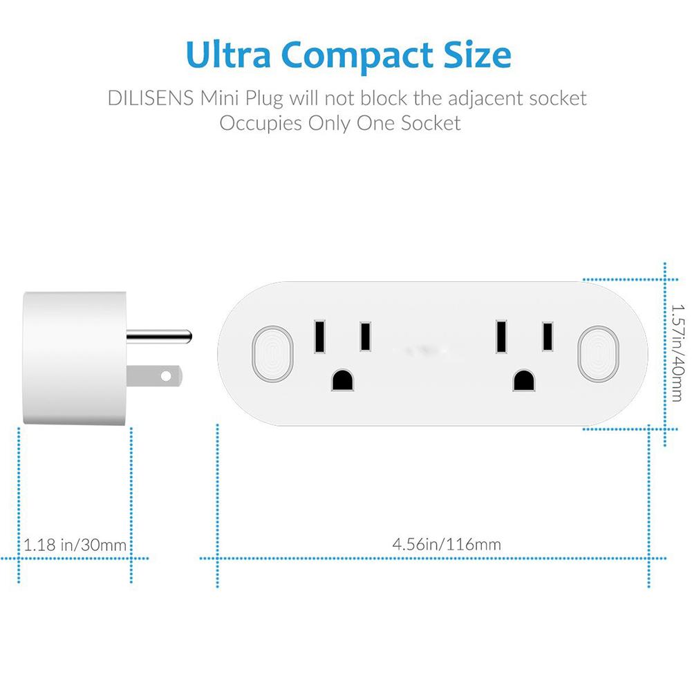 Wi-Fi Mini Outlets Smart Sockets 16A Timing Switch with Energy Monitoring American Standard