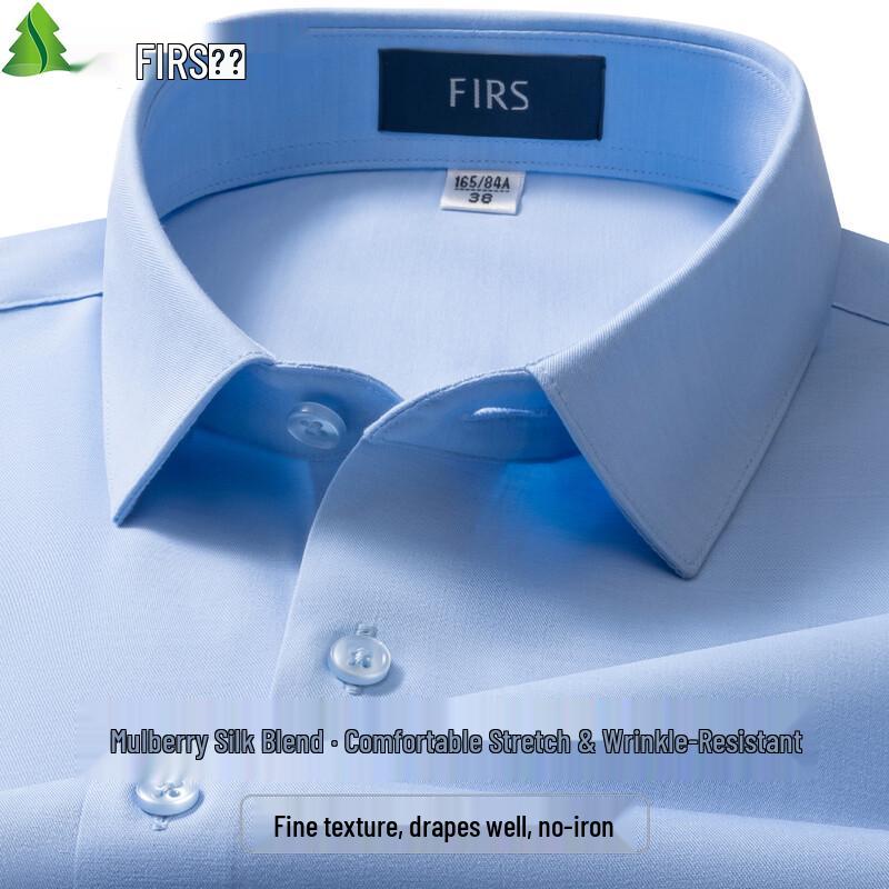 FIRS Men s Silk Blend Non-Iron Stretch Long-Sleeve Shirt 38