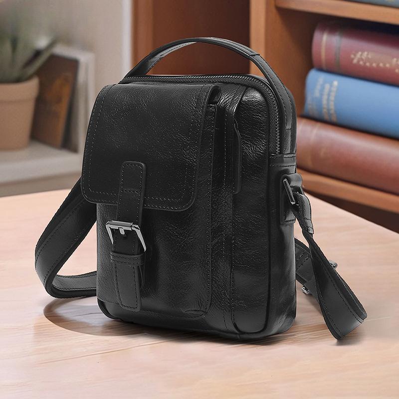Retro Fashion Classic Trendy Genuine Leather Men's Bag Single-shoulder Bag Men's Crossbody Bag