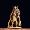 Armored Warrior Small Statue Retro Brass Charactor Figurines Miniatures Office Desktop Ornament Home Decoration Crafts Accessory