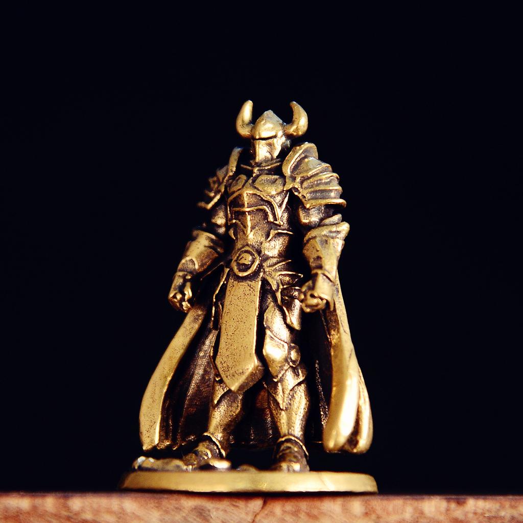 Armored Warrior Small Statue Retro Brass Charactor Figurines Miniatures Office Desktop Ornament Home Decoration Crafts Accessory