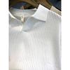 Men S Summer V Neck Short Sleeve Knit Polo Shirt Khaki