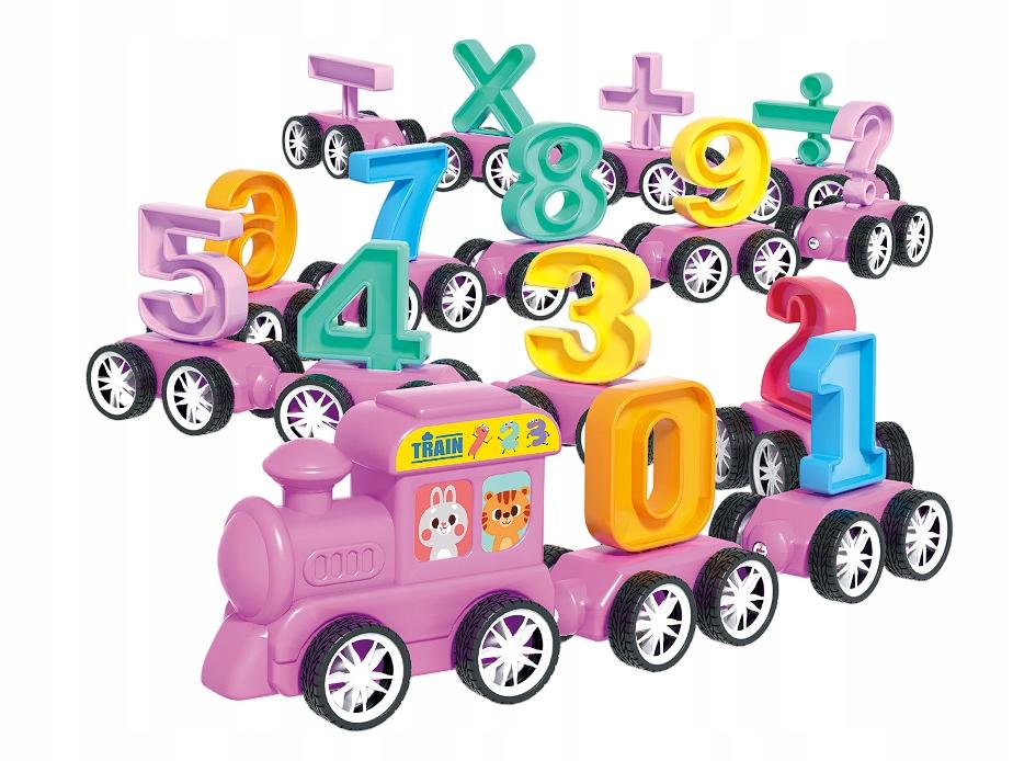 Pink Educational Magnetic Train Learning Numbers Montessori Operations 31pcs