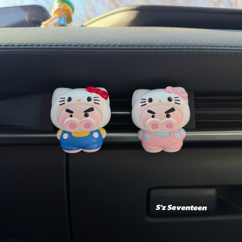 Cute Cartoon Kitty Car Air Vent Clip Aroma Diffuser Stone, Gift for Best Friend's New Car Decoration