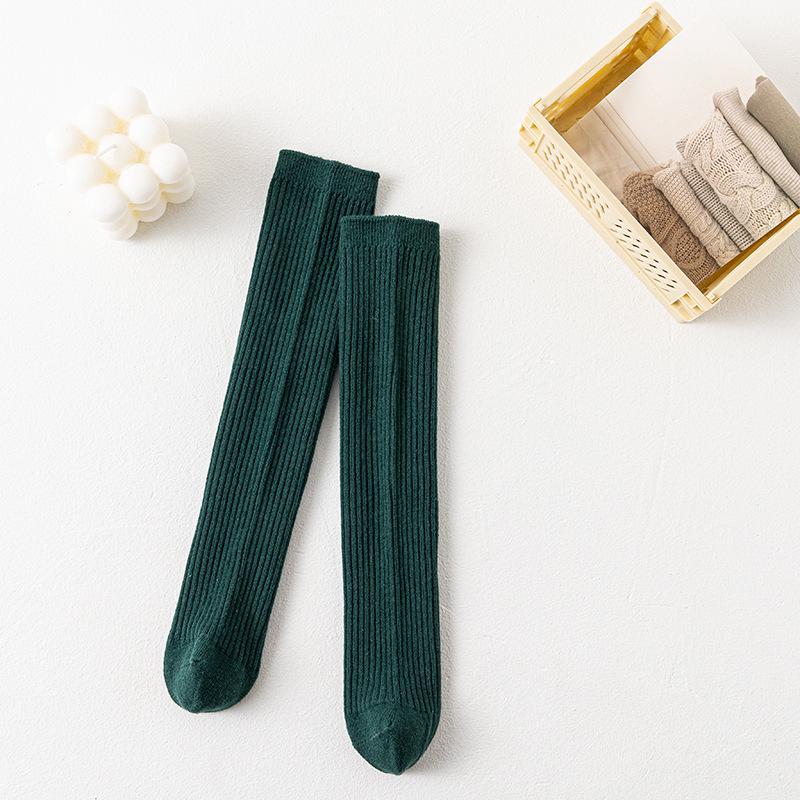 Kinder Kniestrümpfe im koreanischen Stil, einfarbig, Frottee - Mittel & Groß Mädchen Geruchsresistent, Atmungsaktiv