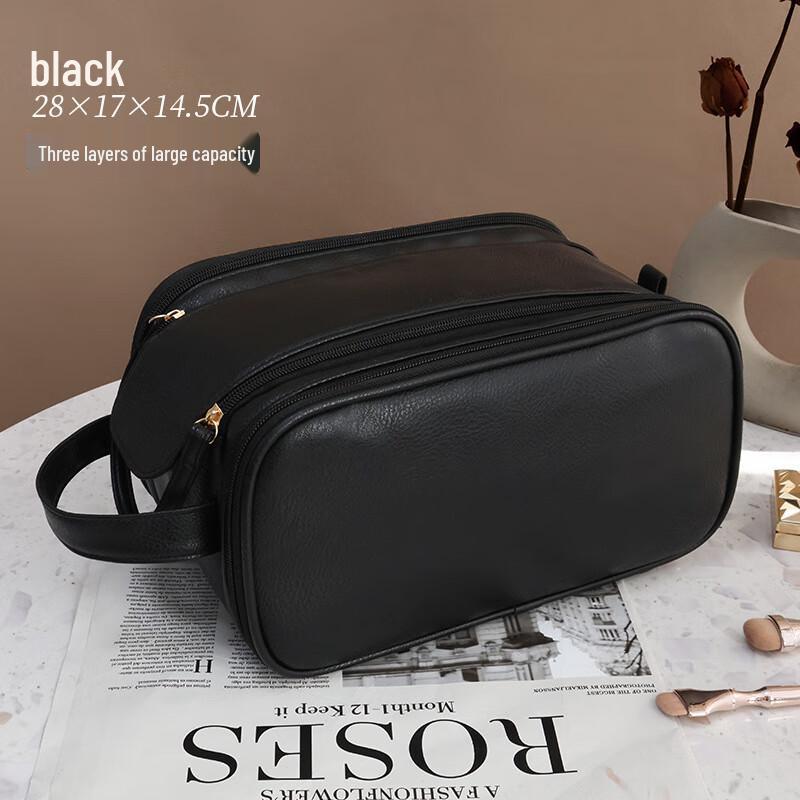 Portable Double Zipper Travel Cosmetic Bag