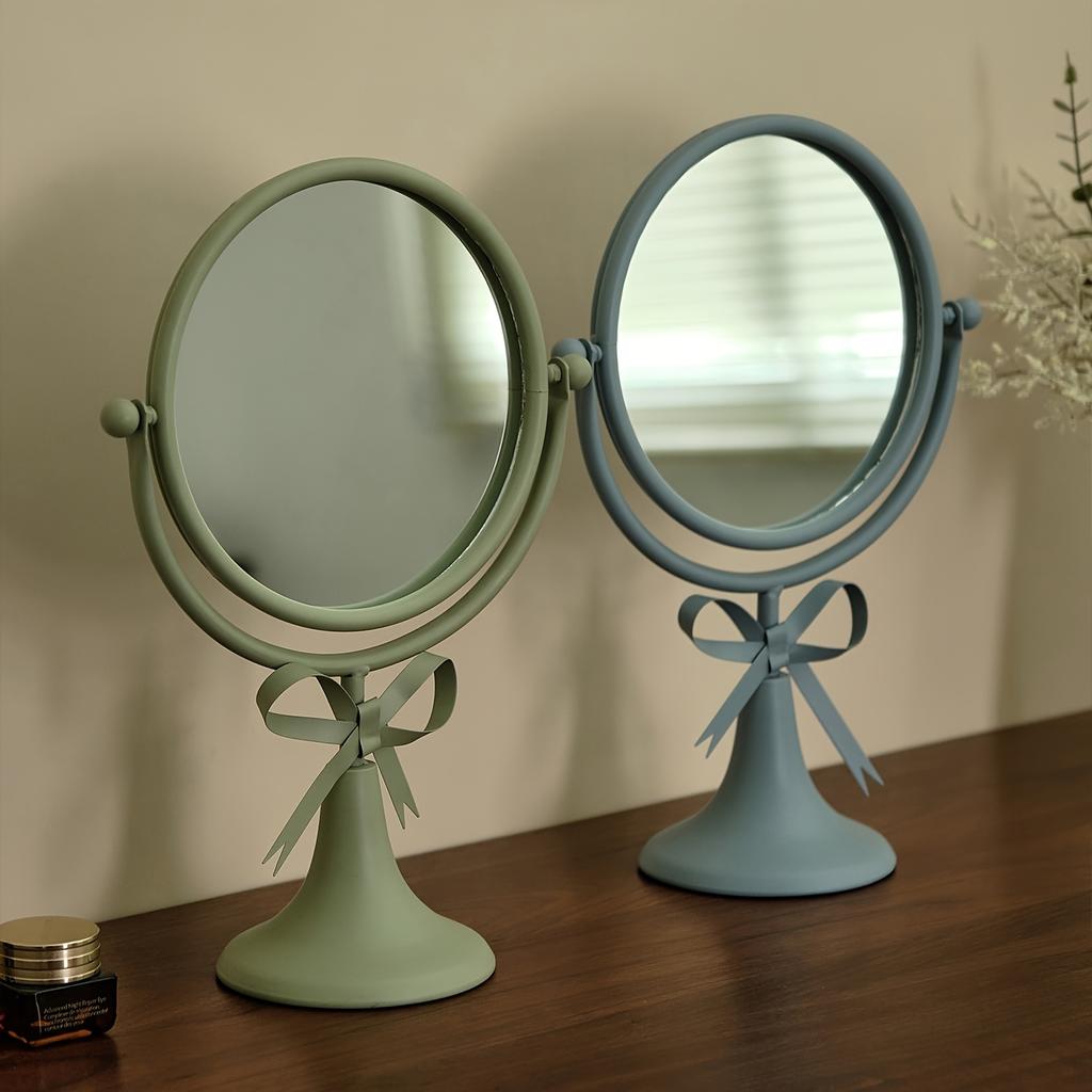 Specchi per Cosmetici in Ferro Battuto Rotanti a 360° Specchio da Tavolo Monofacciale Retrò Specchi da Principessa Arredamento Vanity per Camera da Letto