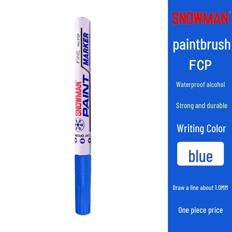 Alcohol-Resistant Snowman Paint Marker 1.0mm, Black & White, Fade-Proof, Low Halogen Touch-Up Pen