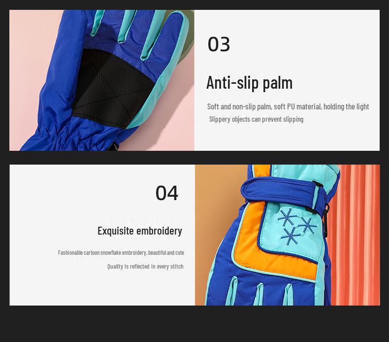 Kinder Winter Ski- & Sporthandschuhe - Warm, Wasserdicht, Dick, für Radfahren & Bergsteigen