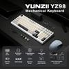YUNZII YZ98 Mechanical Keyboard with Wireless Gaming NKRO 1800 for Technical Standards Certification 99-Key Gasket, Hot-Swappable, BT5.0/2.4G/USB-C