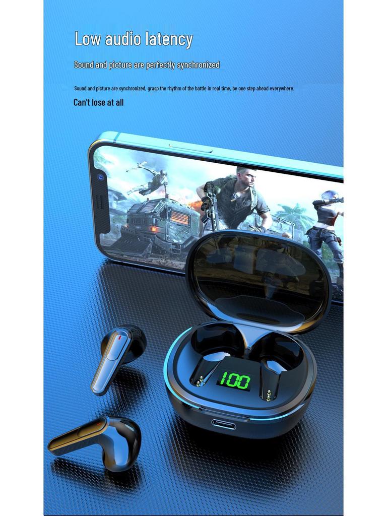 Fones de Ouvido Bluetooth 5.0 TWS com Display Digital, Cancelamento de Ruído ENC, Modelo PRO50