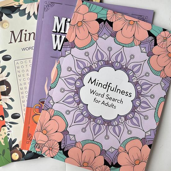 Kniha hledání slov mindfulness pro dospělé Relaxační kniha puzzle pro úlevu od stresu a úzkosti Uklidňující hádanky hledání slov pro udržení vaší mysli v klidu