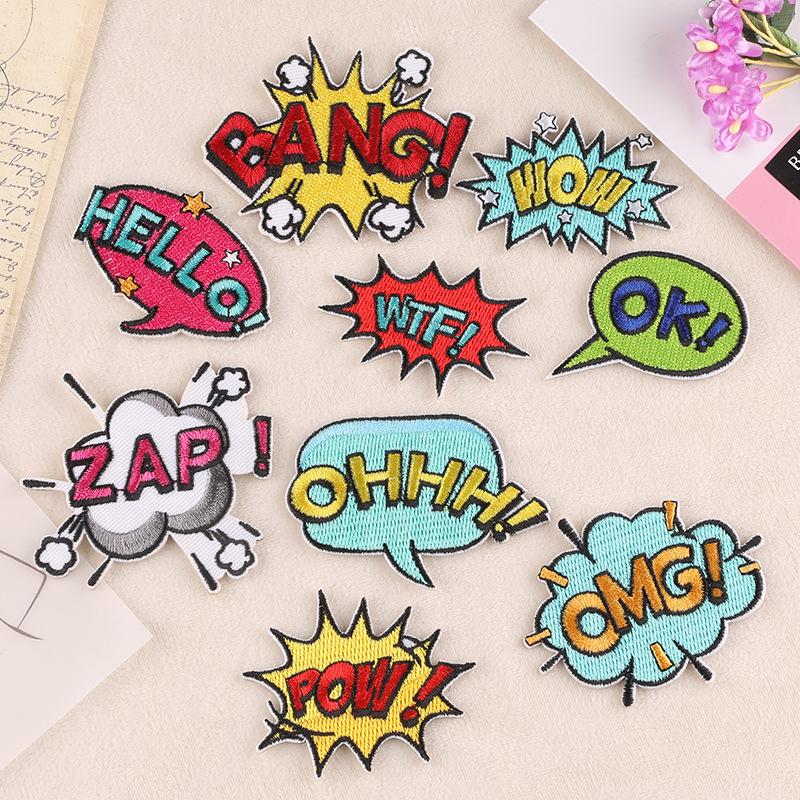 Strawberry Embroidered Alphabet Self-Adhesive Patch Badge for Clothing