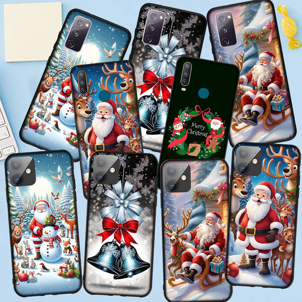 Phone Case for iPhone 17 16 15 Plus Huawei P30 P20 Lite Y9 Redmi Note 14 12 11 13 Pro Max OPPO A60 A80 A40 A18 Tree Snowman Merry Christmas Deer Cover