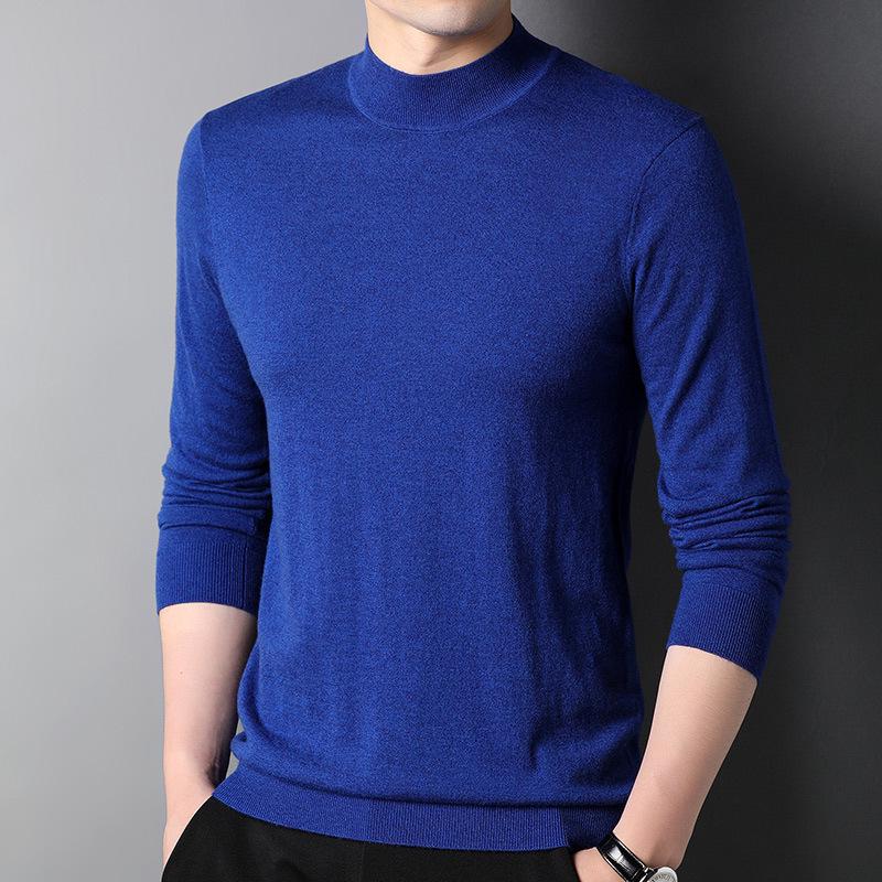 Halbrollkragenpullover für Herren aus 100 % reiner Wolle – Herbst-/Winterkollektion 2024