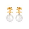 CELINE Les Perles CELINE Earrings In Brass With Gold Finish And Glass Pearls Women's 460TZ6BPE01GI