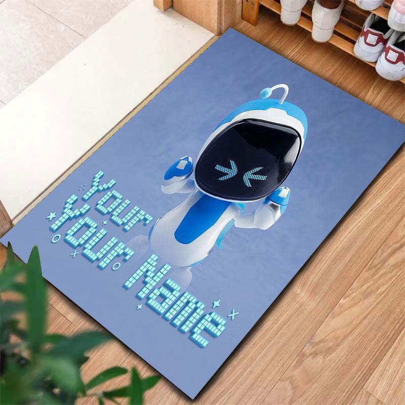 ASTRO BOT Benutzerdefinierter Name Teppich für Wohnzimmer Schlafzimmer Zuhause Sofadekoration, Kinderspiel Rutschfeste Bodenmatte