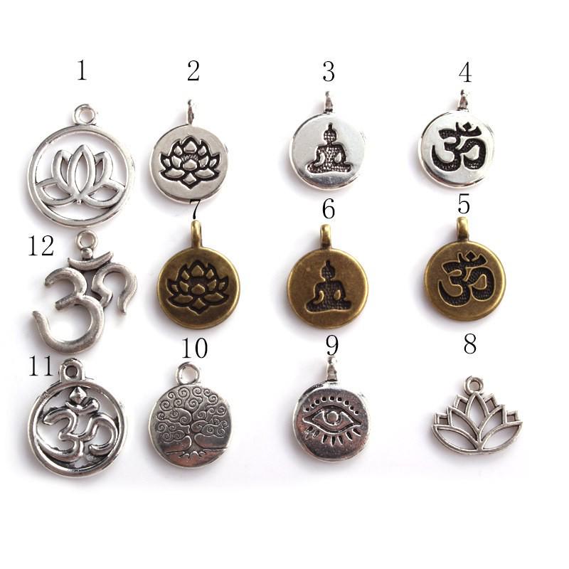 European  American Style Watermelon Rind Bracelet with 108 Buddhist Beads and Lotus Tree of Life Pendant