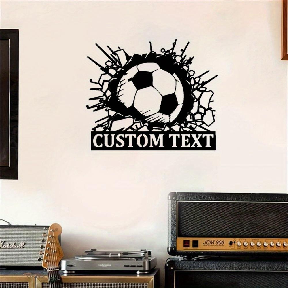 Metal Wall Art Football Field Sign Personalized Team Gift Sports Decor Fan Gift