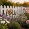 Metall-Gartenstab mit drei Vögeln, geschwungener Astfigur und 60 cm Erdspieß für Blumenbeete im Freien, Rasendekoration und Topfdekorationen