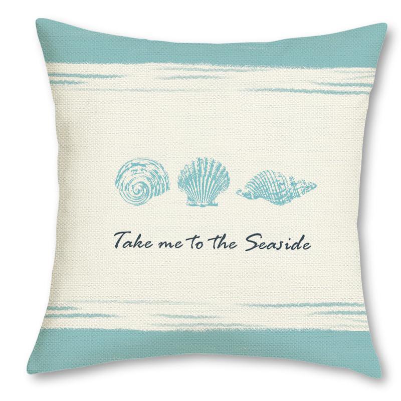 Home Decor Seaside Starfish & Shells Decorative Pillow Covers Pattern Cushion Cover Suitable For Sofa Bedroom Car Pillow Cover