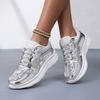 TUINANLE Women's Fashion Shoes: Shimmering Silver Styles, Dazzling Sneakers, and Trendy Casual Lace-up Sneakers