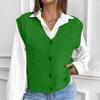 Women's Loose Knitted Vest V-Neck Solid Color Sweater