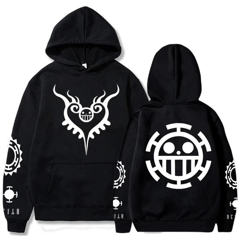 Printemps automne hommes mode sweat à capuche singe D LUFFY vêtements décontracté à capuche couleur unie Streetwear mâle dessin animé une pièce pull