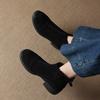 Fashion 2025 New Autumn Women Boots Round Toe Thick Heel Women Shoes Motorcycle Boots Cow Suede Modern Ankle Boots Platform Shoes