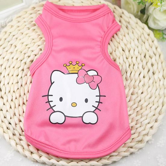 Weste Niedlicher Katzenaufdruck Zweibeinige Hundekleidung Atmungsaktives Weiches T-Shirt für Haustier