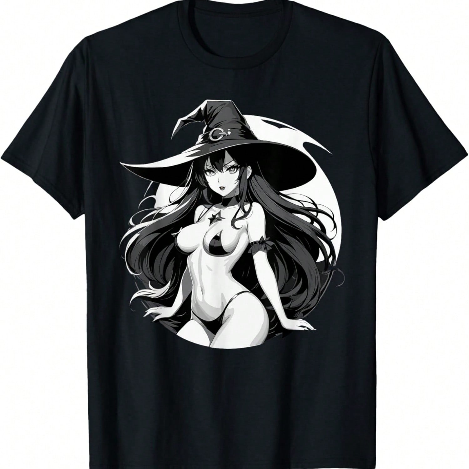 Sexy Waifu Otaku Anime Girl Japanese In Black And White Art T-Shirt S разноцветный